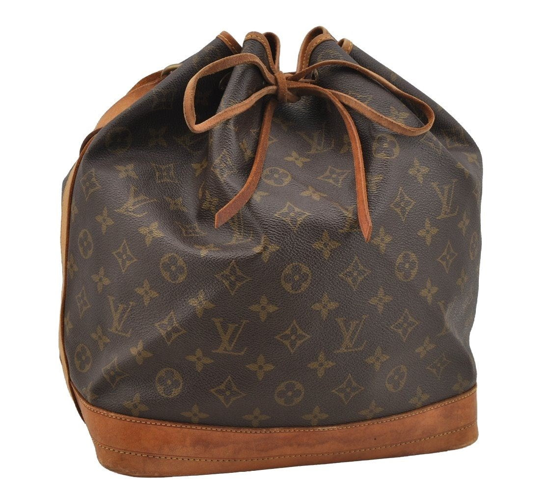 Authentic Louis Vuitton Monogram Noe Shoulder Drawstring Bag M42224 LV 6982I