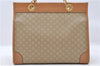 Authentic CELINE Macadam Blason Pattern Hand Bag Purse PVC Leather Beige 6983C