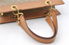 Authentic CELINE Macadam Blason Pattern Hand Bag Purse PVC Leather Beige 6983C
