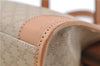 Authentic CELINE Macadam Blason Pattern Hand Bag Purse PVC Leather Beige 6983C