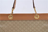 Authentic CELINE Macadam Blason Pattern Hand Bag Purse PVC Leather Beige 6983C