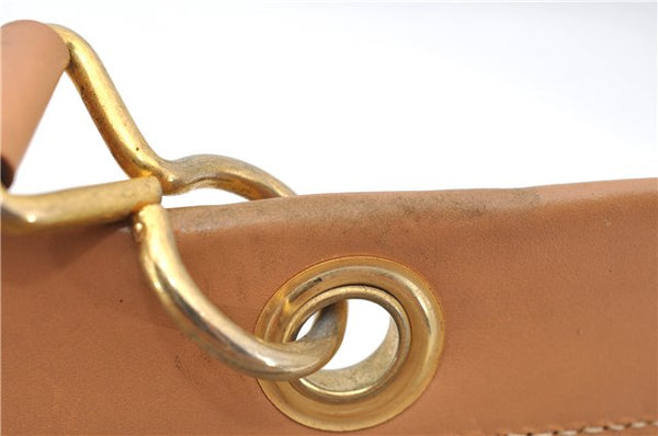 Authentic CELINE Macadam Blason Pattern Hand Bag Purse PVC Leather Beige 6983C