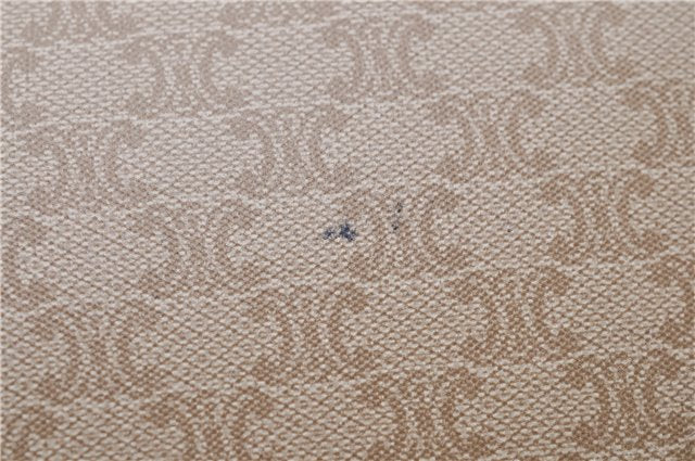 Authentic CELINE Macadam Blason Pattern Hand Bag Purse PVC Leather Beige 6983C