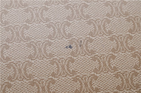 Authentic CELINE Macadam Blason Pattern Hand Bag Purse PVC Leather Beige 6983C