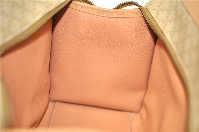 Authentic CELINE Macadam Blason Pattern Hand Bag Purse PVC Leather Beige 6983C