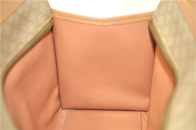 Authentic CELINE Macadam Blason Pattern Hand Bag Purse PVC Leather Beige 6983C