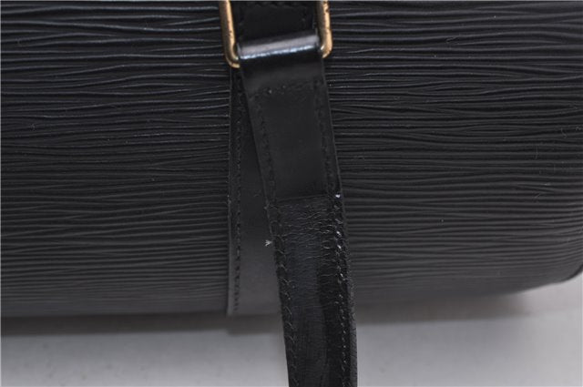 Authentic Louis Vuitton Epi Soufflot Black Hand Bag M52222 LV 6983D