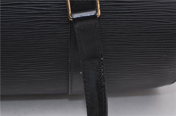 Authentic Louis Vuitton Epi Soufflot Black Hand Bag M52222 LV 6983D