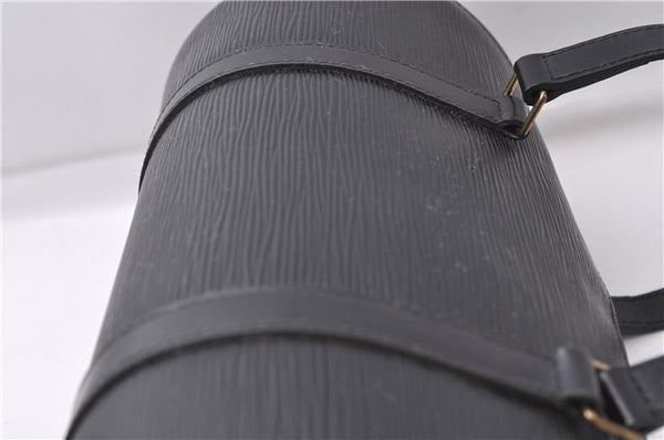 Authentic Louis Vuitton Epi Soufflot Black Hand Bag M52222 LV 6983D