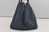 Authentic PRADA Vintage Canapa M Denim Tote Hand Bag Blue 6985I