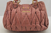 Authentic MIU MIU Matelasse Leather 2Way Shoulder Hand Bag Purse Pink 6990I