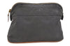 Authentic HERMES Bolide PM Vintage Pouch Purse Canvas Leather Gray 6995I