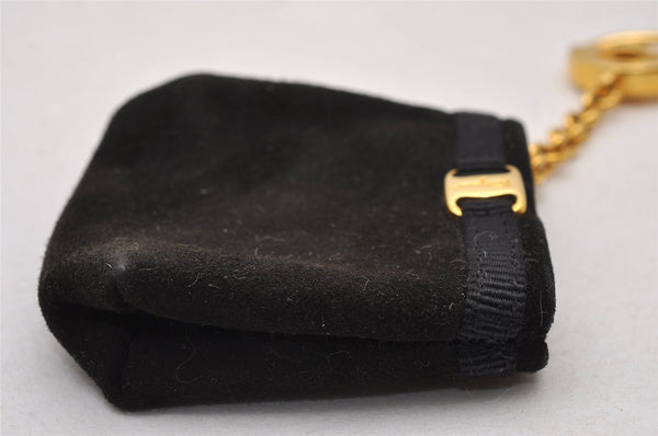Authentic Salvatore Ferragamo Vara Mini Bag Charm Purse Suede Black SF 6999I