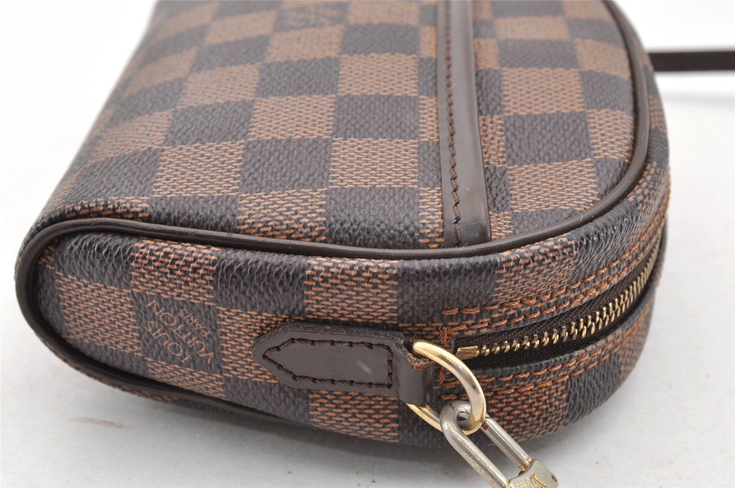 Authentic Louis Vuitton Damier Pochette Ipanema N51296 Shoulder Cross Bag 7003I