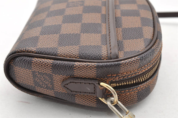 Authentic Louis Vuitton Damier Pochette Ipanema N51296 Shoulder Cross Bag 7003I