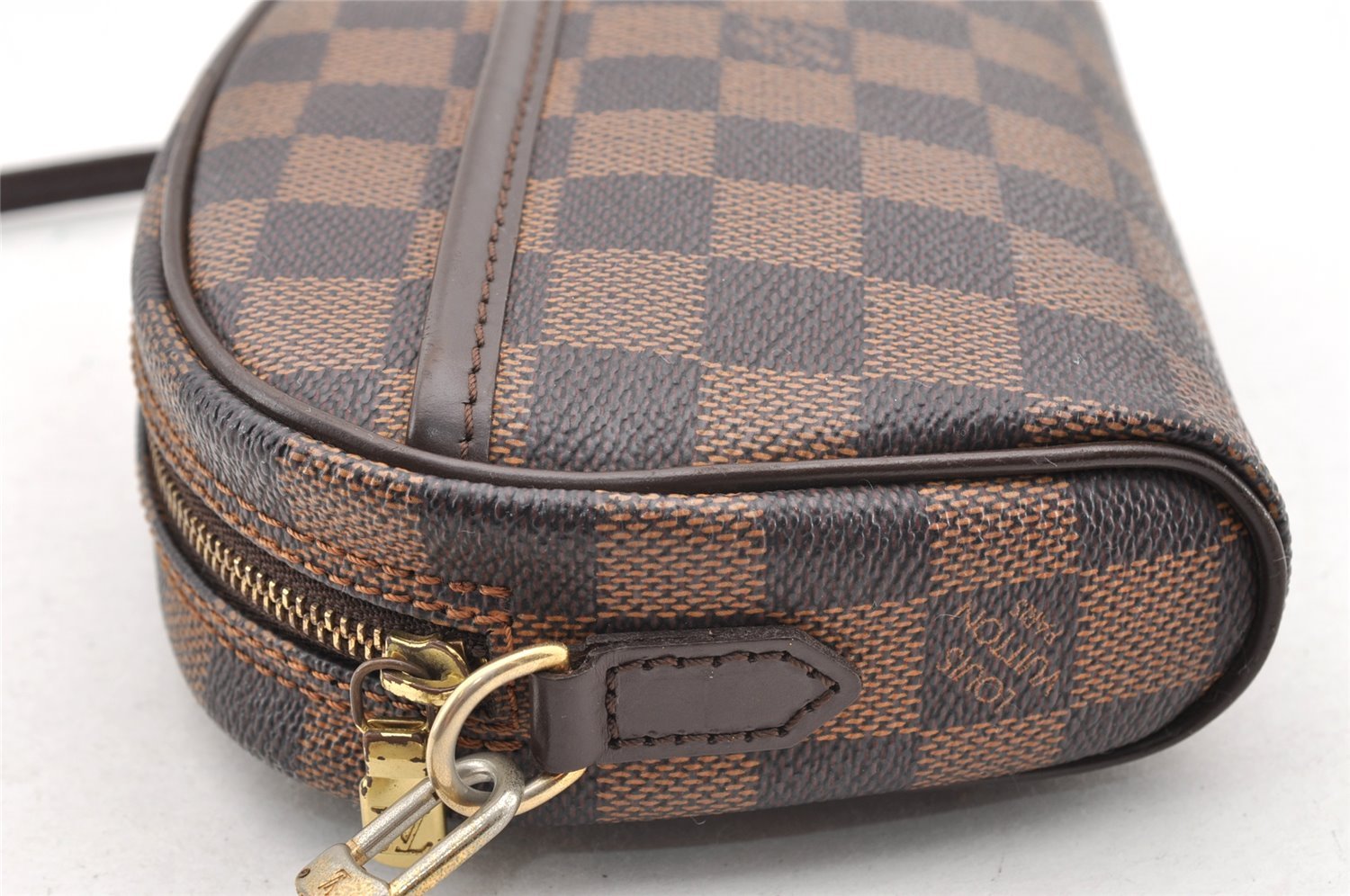Authentic Louis Vuitton Damier Pochette Ipanema N51296 Shoulder Cross Bag 7003I