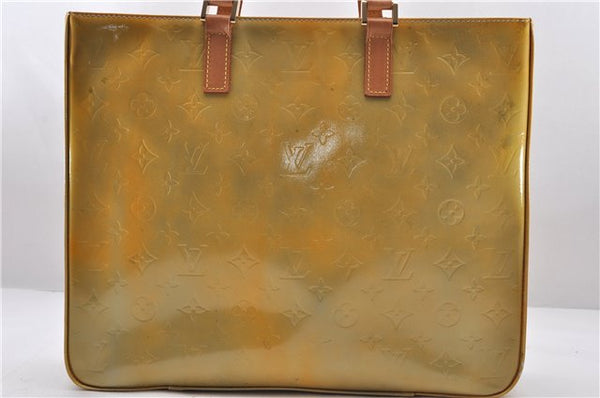 Authentic LOUIS VUITTON Vernis Columbus Shoulder Tote Bag Yellow M91028 LV 7004C