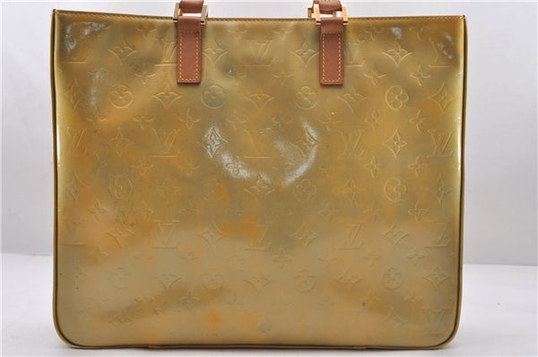 Authentic LOUIS VUITTON Vernis Columbus Shoulder Tote Bag Yellow M91028 LV 7004C