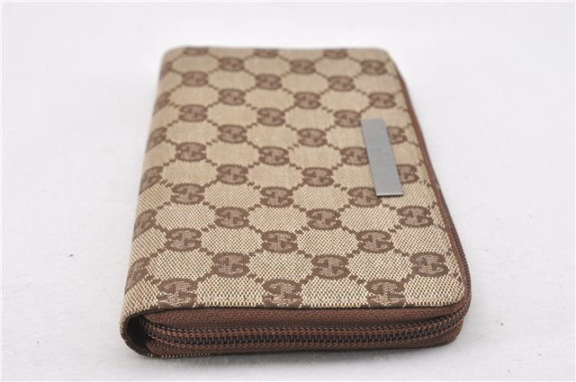 Authentic GUCCI Long Wallet Purse GG Canvas Leather Brown 7004F