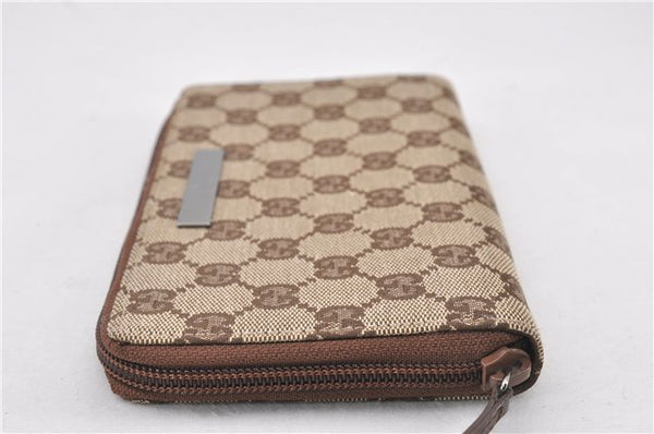 Authentic GUCCI Long Wallet Purse GG Canvas Leather Brown 7004F