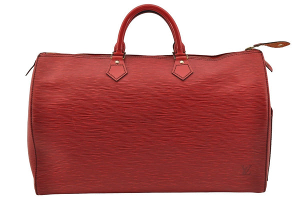 Authentic Louis Vuitton Epi Speedy 40 Hand Boston Bag Red LV 7004I