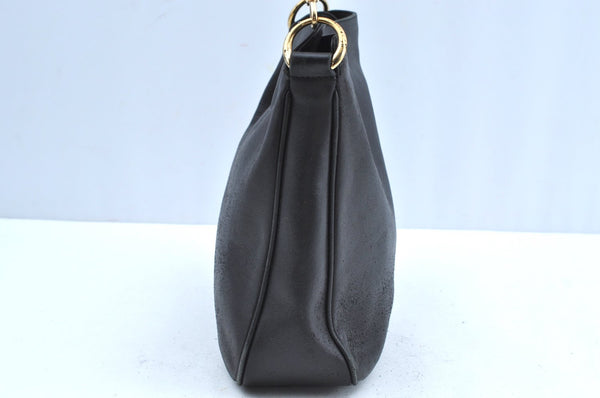 Authentic GUCCI Vintage Bamboo Shoulder Tote Bag Leather Black Junk 7005G