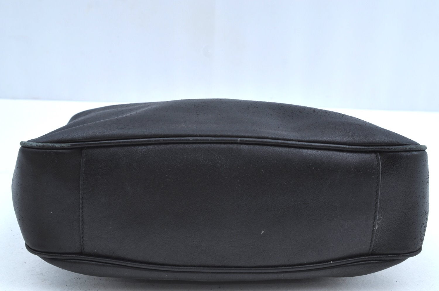 Authentic GUCCI Vintage Bamboo Shoulder Tote Bag Leather Black Junk 7005G