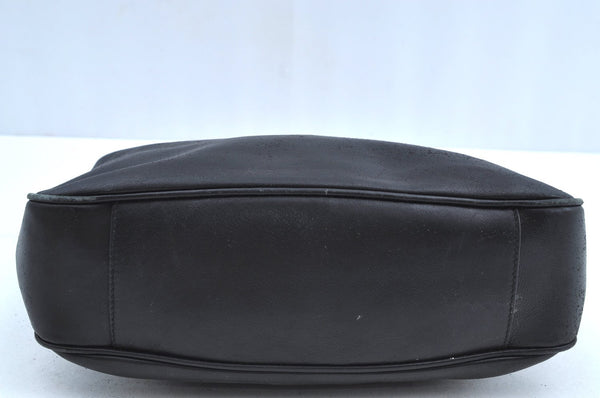Authentic GUCCI Vintage Bamboo Shoulder Tote Bag Leather Black Junk 7005G