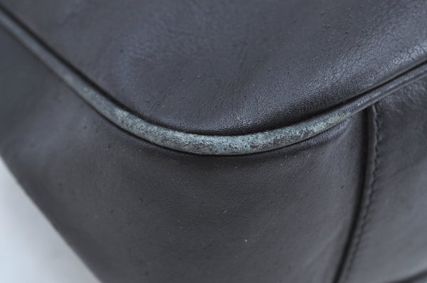 Authentic GUCCI Vintage Bamboo Shoulder Tote Bag Leather Black Junk 7005G