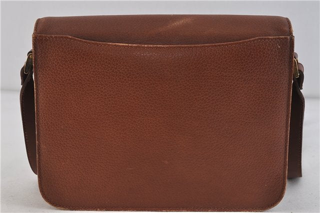 Authentic Burberrys Vintage Leather Shoulder Cross Body Bag Purse Brown 7006C