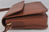 Authentic Burberrys Vintage Leather Shoulder Cross Body Bag Purse Brown 7006C