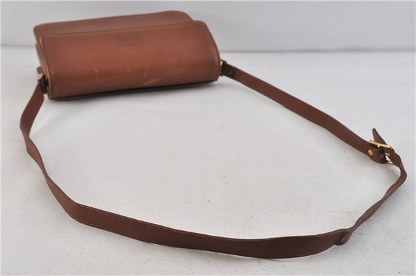 Authentic Burberrys Vintage Leather Shoulder Cross Body Bag Purse Brown 7006C