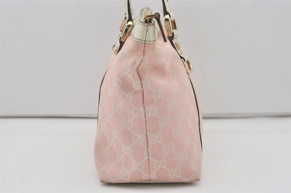 Authentic GUCCI Abbey Shoulder Tote Bag GG Canvas Leather 141470 Pink 7007I