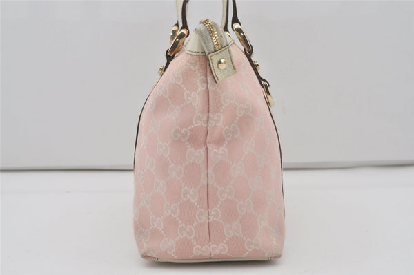 Authentic GUCCI Abbey Shoulder Tote Bag GG Canvas Leather 141470 Pink 7007I