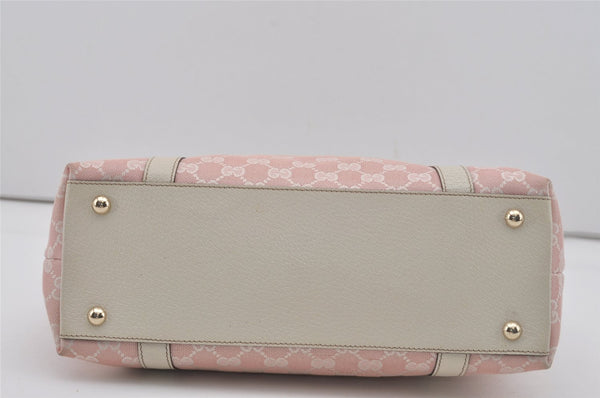 Authentic GUCCI Abbey Shoulder Tote Bag GG Canvas Leather 141470 Pink 7007I