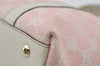 Authentic GUCCI Abbey Shoulder Tote Bag GG Canvas Leather 141470 Pink 7007I