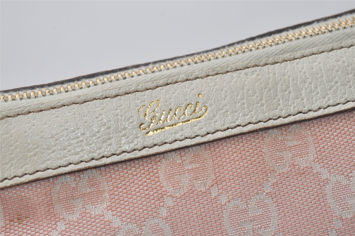 Authentic GUCCI Abbey Shoulder Tote Bag GG Canvas Leather 141470 Pink 7007I