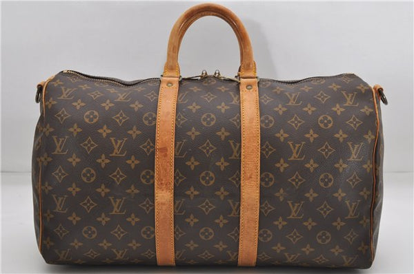 Auth Louis Vuitton Monogram Keepall Bandouliere 45 Boston Bag M41418 LV 7009D