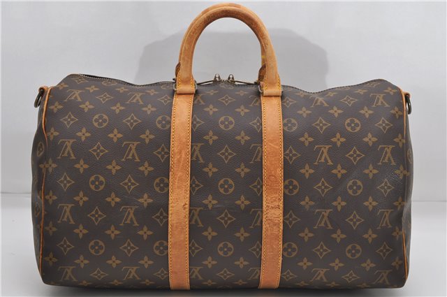 Auth Louis Vuitton Monogram Keepall Bandouliere 45 Boston Bag M41418 LV 7009D