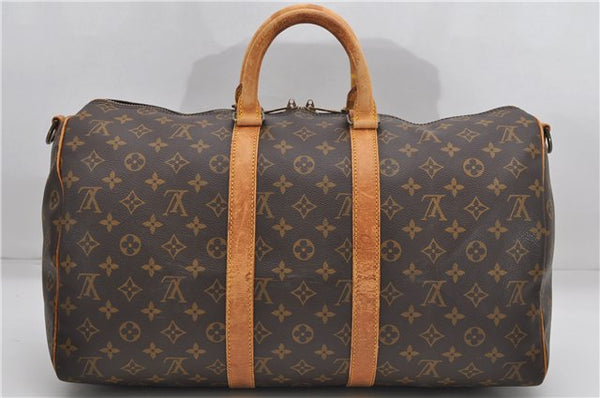 Auth Louis Vuitton Monogram Keepall Bandouliere 45 Boston Bag M41418 LV 7009D