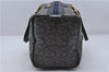 Authentic CELINE C Macadam Blason Pattern Hand Boston Bag PVC Leather Blue 7010C