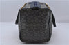 Authentic CELINE C Macadam Blason Pattern Hand Boston Bag PVC Leather Blue 7010C