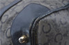 Authentic CELINE C Macadam Blason Pattern Hand Boston Bag PVC Leather Blue 7010C