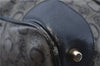 Authentic CELINE C Macadam Blason Pattern Hand Boston Bag PVC Leather Blue 7010C