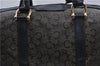 Authentic CELINE C Macadam Blason Pattern Hand Boston Bag PVC Leather Blue 7010C