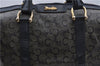 Authentic CELINE C Macadam Blason Pattern Hand Boston Bag PVC Leather Blue 7010C