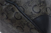 Authentic CELINE C Macadam Blason Pattern Hand Boston Bag PVC Leather Blue 7010C