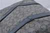 Authentic CELINE C Macadam Blason Pattern Hand Boston Bag PVC Leather Blue 7010C