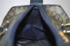 Authentic CELINE C Macadam Blason Pattern Hand Boston Bag PVC Leather Blue 7010C