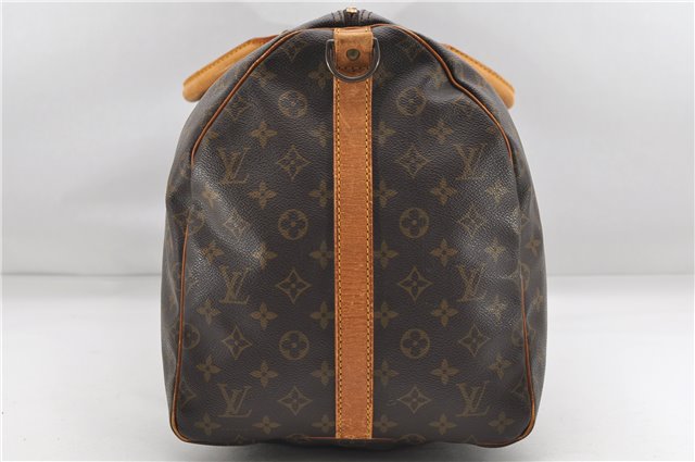 Auth Louis Vuitton Monogram Keepall Bandouliere 55 Boston Bag M41414 LV 7012D